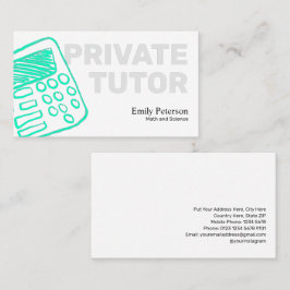 Turcos Calculator Sketch Private Tutor White Visitkort