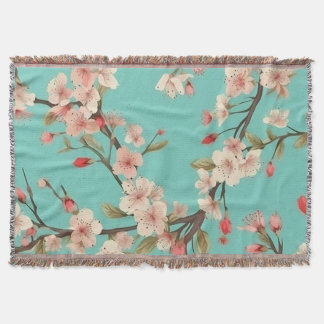 Turcos Cherry Blommar Throw Blanket Filt