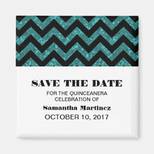 Turcos Chevron Glitter Quinceañera Magnet