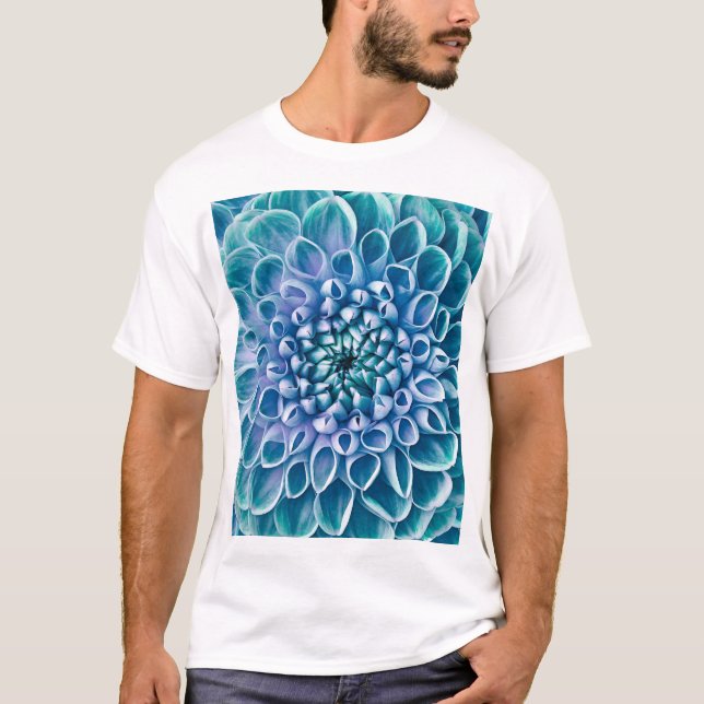 Turcos Dahlia Flower Macro Background T Shirt (Framsida)