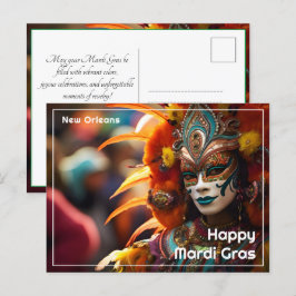 💚 💛 Turcos Elegance: Mardi Gras Radiance Vykort