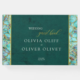 Turcos Flowers Emerald Bröllop Gästböcker