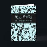 Turcos Flowers Friend Birthday Kort<br><div class="desc">Födelsedagskort för vän med modern turkos och svart blommor och tankfull vers.</div>