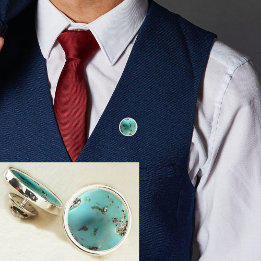 Turcos Gemstone Image Round Lapel Pin Kavajnål