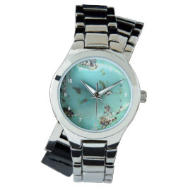 Turcos Gemstone Image Women Silver Wrap-Around Armbandsur