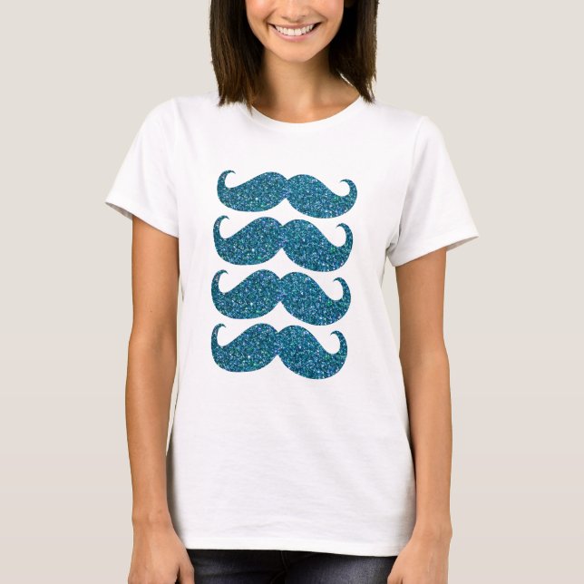 Turcos Glitter Mustache #2 T Shirt (Framsida)