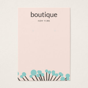 Turcos Gren Rosa Earring Visning Card Visitkort