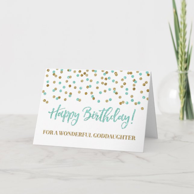 Turcos Guld Confetti Goddotti Birthday Card Kort (Framsida)
