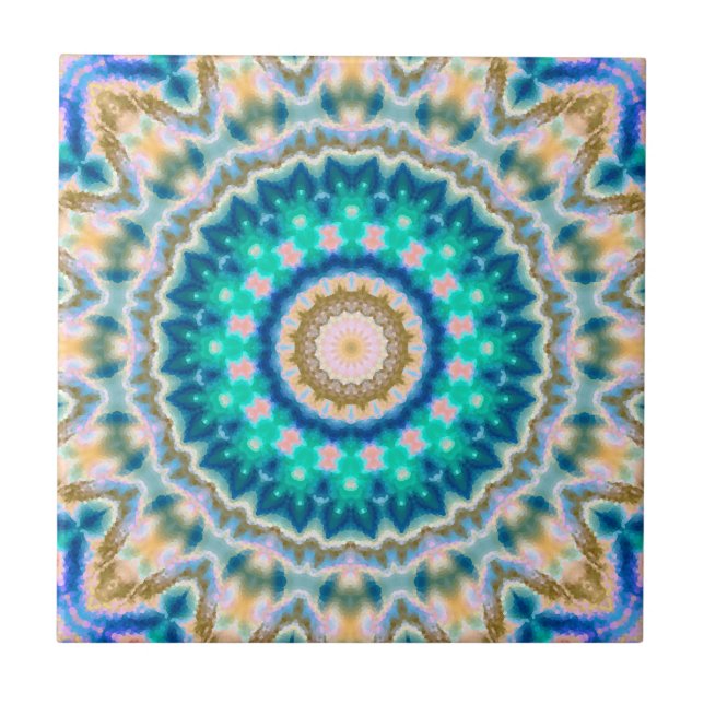 Turcos gult mandala kakelplatta (Framsidan)