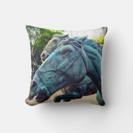 Turcos Horse Statue Photo Antique Asian Snyggt Kudde
