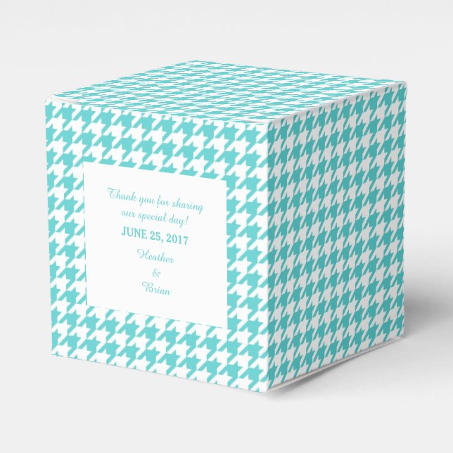 Turcos Houndstooth Wedding Favor Box Presentaskar (Framsidan Sidan)