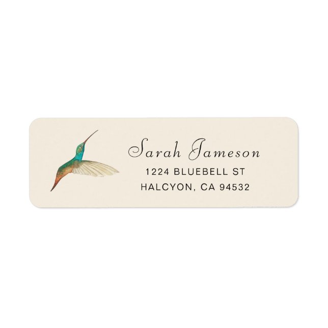 Turcos Hummingbird Address Label Returadress Etikett (Framsidan)