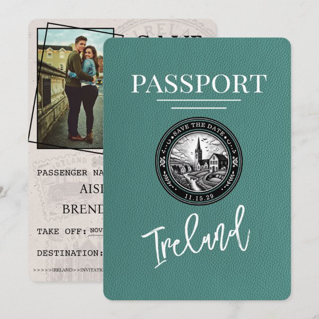 Turcos Ireland Passport Spara datum Datumet (Fram/baksida)