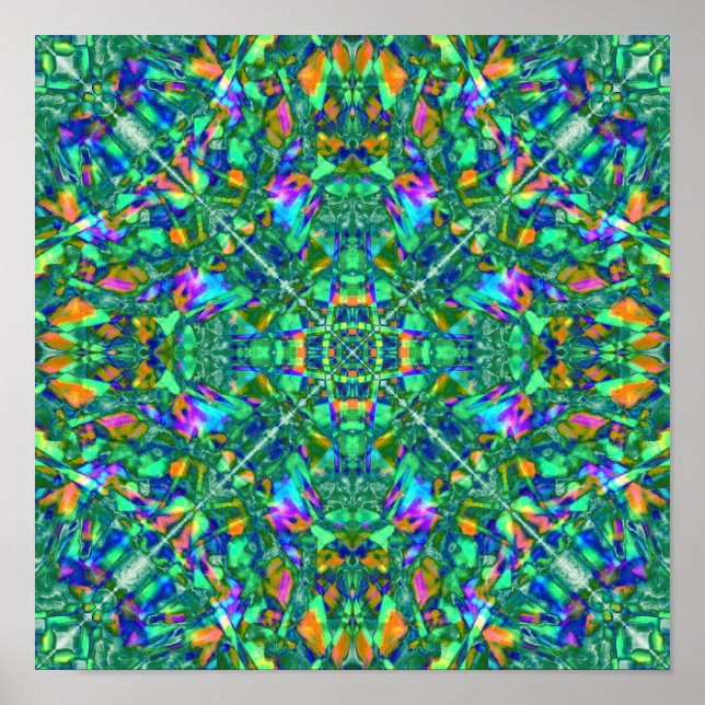 Turcos Kaleidoscope Fractal Art Poster (Framsidan)
