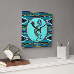 Turcos Kokopelli Large Wall Clock Fyrkantig Klocka