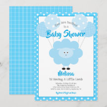 Turcos Lamb Boy Shower Cute Kawaii Modern