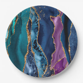Turcos Lila Blue Guld Glitter Marble
