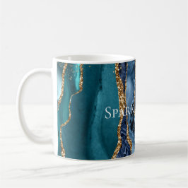 Turcos Lila Blue Guld Glitter Marble Kaffemugg