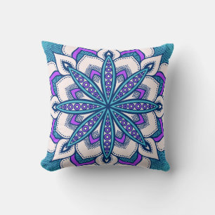 Turcos Lila Flower Mandala Kudde