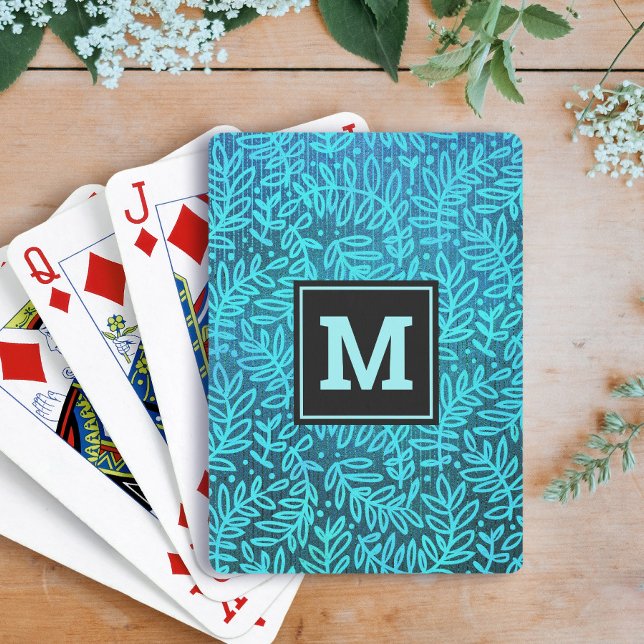 Turcos löv mönster fold monogramtyp, modern casinokort (Skapare uppladdad)