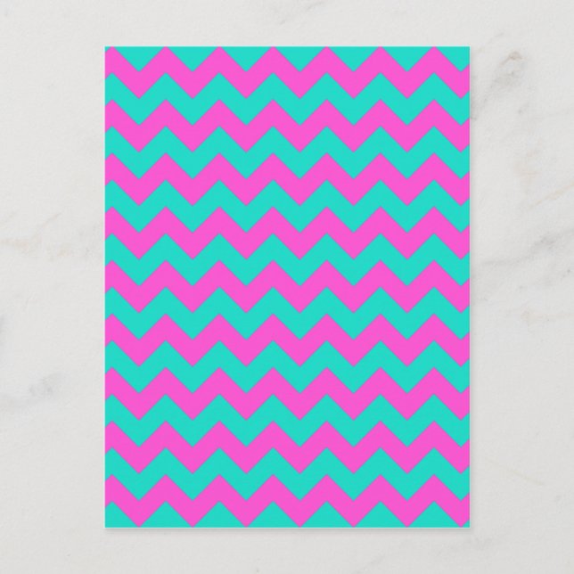 Turcos Magenta Chevron Vykort (Framsida)