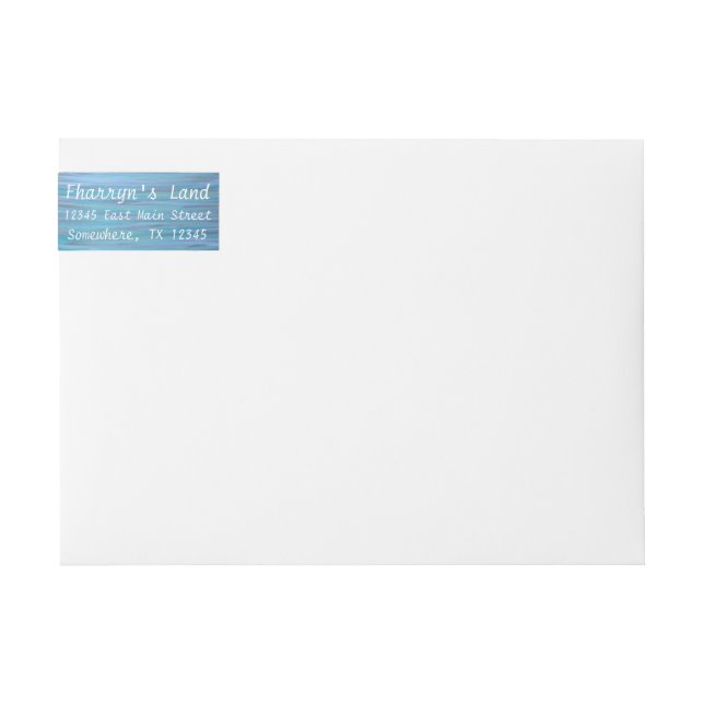 Turcos Mail | Blåskalv Lugn Vatten Brushstroke Etikettband (Framsidan)