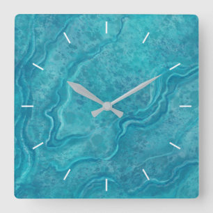 Turcos Marble Mönster Wall Clock Fyrkantig Klocka