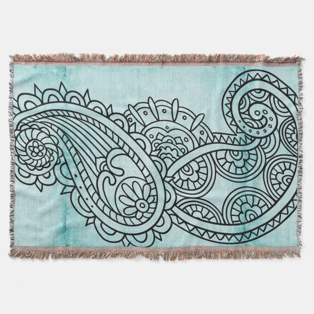 Turcos Mehndi Motif Throw Blanket Mysfilt (Framsidan)