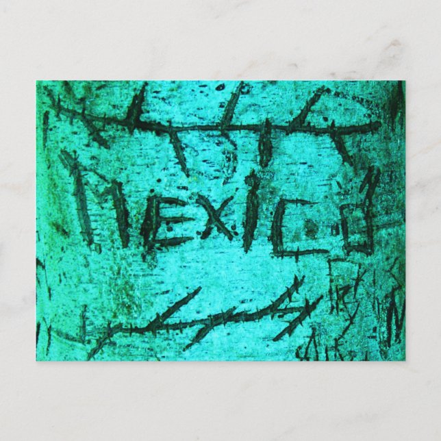Turcos ’Mexiko’ Carved Träd Graffiti Vykort (Framsida)