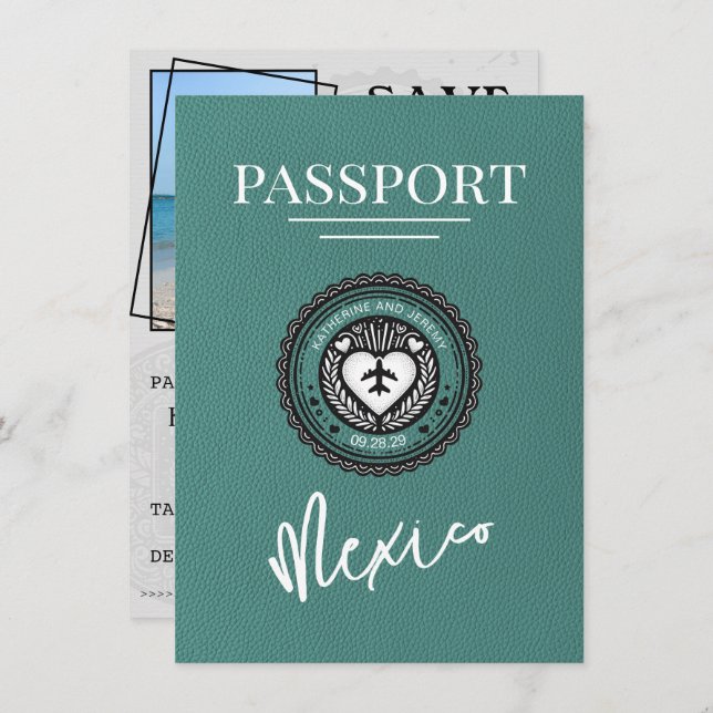 Turcos Mexiko Passport Spara datum för Mexiko-pass Spara Datumet (Fram/baksida)