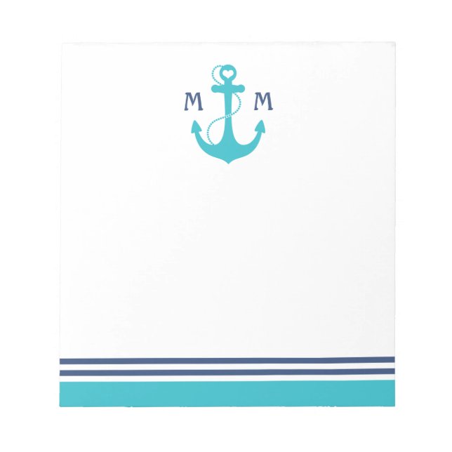 Turcos Nautical Heart Anchor Anteckningsblock (Framsida)
