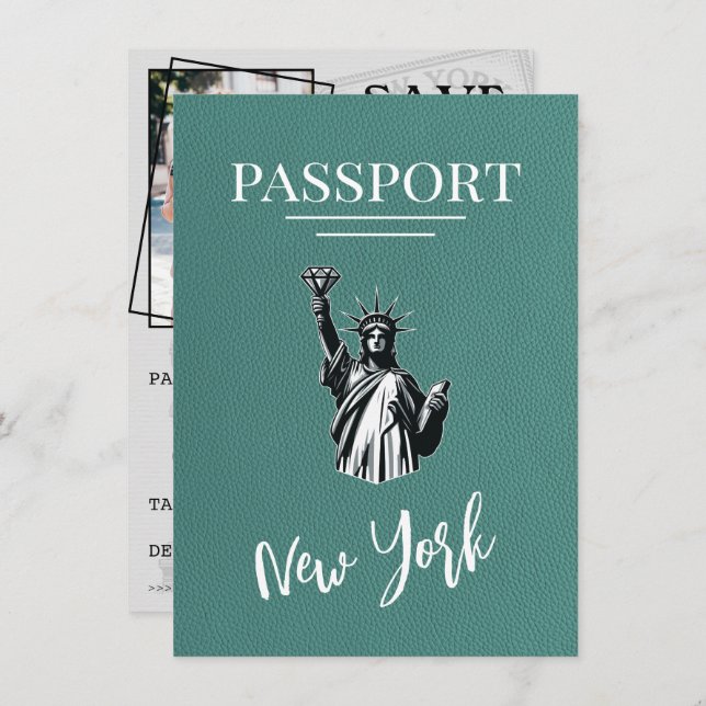Turcos New York City Passport Spara datumet (Fram/baksida)