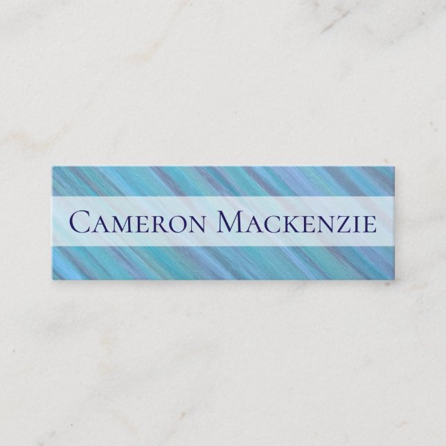 Turcos Office | Coola för blå Lugn Brushstroke Mini Visitkort (Framsida)