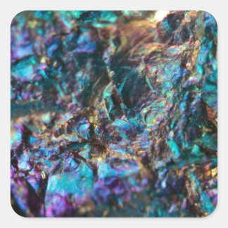 Turcos Oil Slick Quartz Fyrkantigt Klistermärke