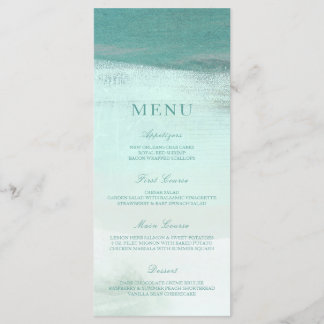 Turcos Ombre Watercolor Beach Wedding Menu Meny