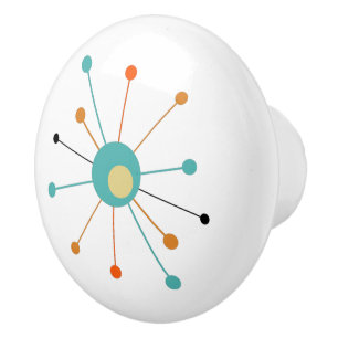 Turcos Orange Atomic Starburst Mid Century Knopp