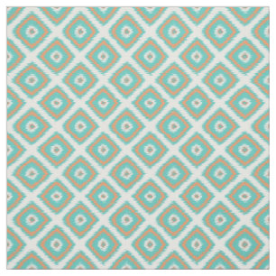 Turcos Orange Diamond Squares Ikat Mönster Tyg