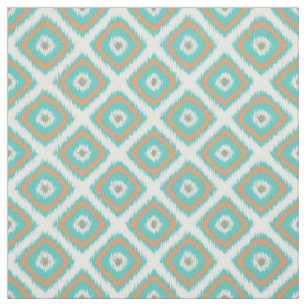 Turcos Orange Diamond Squares Ikat Mönster Tyg