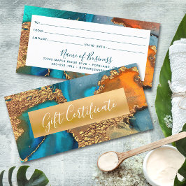 Turcos Orange Guld Watercolor Gift Certificate