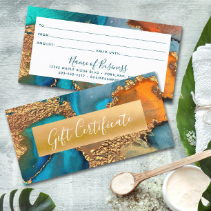 Turcos Orange Guld Watercolor Gift Certificate