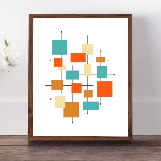 Turcos Orange Squares Mid Century Modern Poster (Skapare uppladdad)