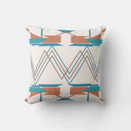 Turcos Orange Teal Zig-zag Southwest Art look Kudde