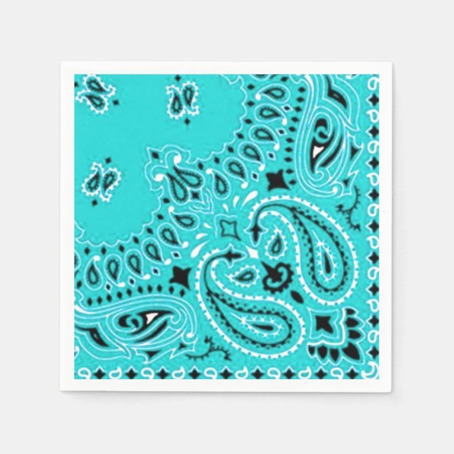 Turcos Paisley Bandana Scarf BBQ Picnic Napkin Pappersservett (Framsidan)