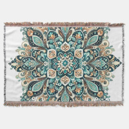 Turcos Paisley Mandala med Guld accents 1 Filt