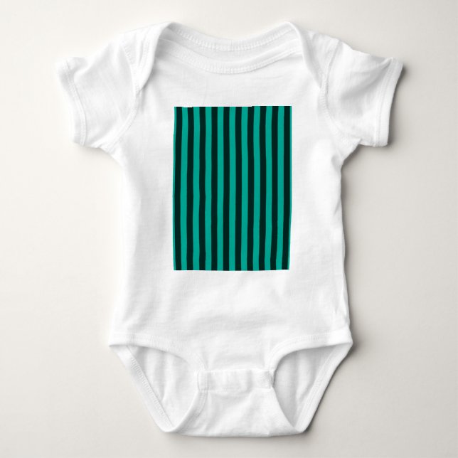 Turcos Peacock Lodrät Rand Tee Shirt (Framsida)