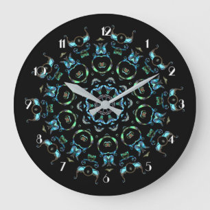 Turcos Pearl Mandala Round Wall Clock Stor Klocka