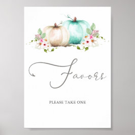 Turcos Pumpkin Girl Baby Shower Favors Poster