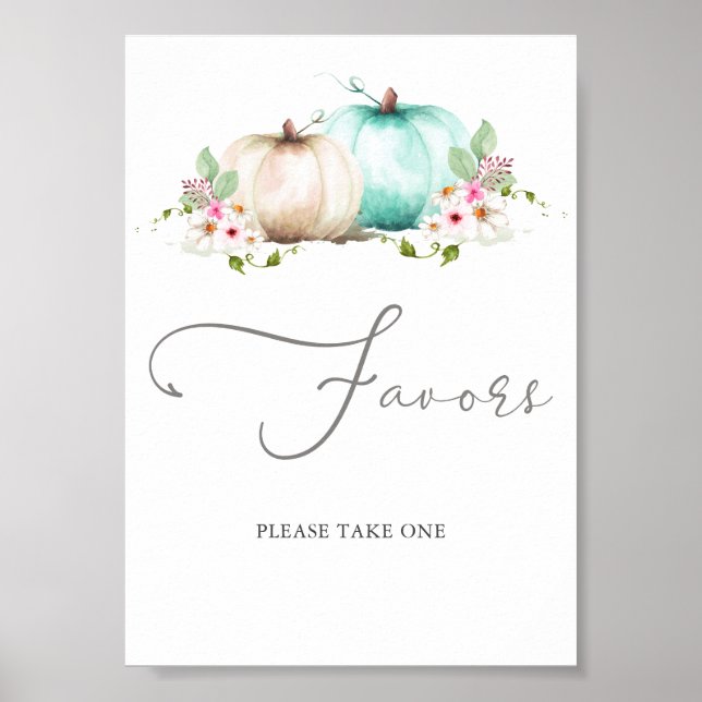 Turcos Pumpkin Girl Baby Shower Favors Poster (Framsidan)