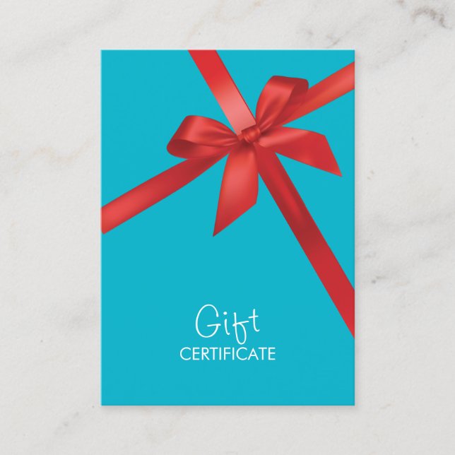 Turcos Red Ribbon Wrapping Gift-certifikat Rabattkort (Framsida)