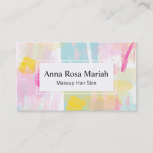 *~ Turcos Rosa Gult Abstrakt Pastel Modern Visitkort